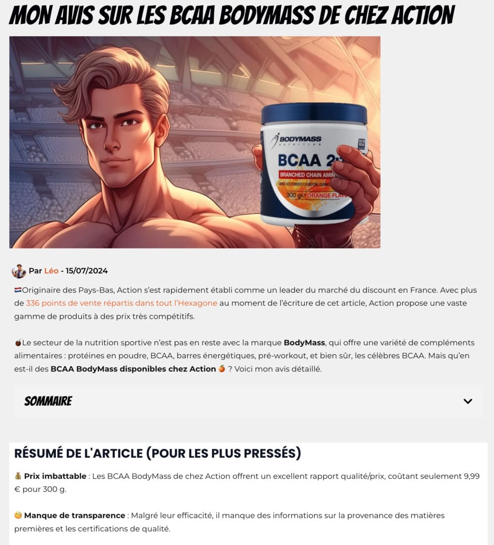 Exemple d'article de rédaction web SEO