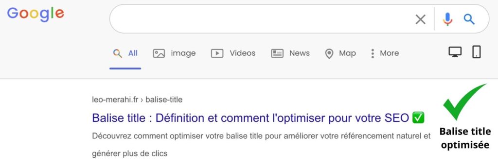 Balise title optimisée pour le SEO